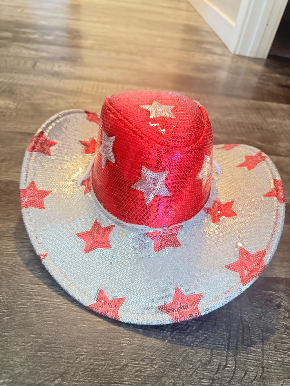 Sequin Star Cowboy Hat - pink and silver